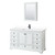 Wyndham WCS202060SWBWCUNSMED Deborah 60 Inch Single Bathroom Vanity in White, White Cultured Marble Countertop, Undermount Square Sink, Matte Black Trim, Medicine Cabinet