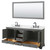 Wyndham WCS202080DGBCMUNOM70 Deborah 80 Inch Double Bathroom Vanity in Dark Gray, White Carrara Marble Countertop, Undermount Oval Sinks, Matte Black Trim, 70 Inch Mirror
