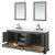 Wyndham WCS202080DGBCMUNOM24 Deborah 80 Inch Double Bathroom Vanity in Dark Gray, White Carrara Marble Countertop, Undermount Oval Sinks, Matte Black Trim, 24 Inch Mirrors