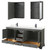 Wyndham WCS202080DGBC2UNSMED Deborah 80 Inch Double Bathroom Vanity in Dark Gray, Carrara Cultured Marble Countertop, Undermount Square Sinks, Matte Black Trim, Medicine Cabinets