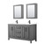 Wyndham WCV252560DGBWCUNSMED Daria 60 Inch Double Bathroom Vanity in Dark Gray, White Cultured Marble Countertop, Undermount Square Sinks, Matte Black Trim, Medicine Cabinets