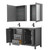 Wyndham WCV252560DGBWCUNSMED Daria 60 Inch Double Bathroom Vanity in Dark Gray, White Cultured Marble Countertop, Undermount Square Sinks, Matte Black Trim, Medicine Cabinets