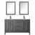 Wyndham WCV252560DGBWCUNSMED Daria 60 Inch Double Bathroom Vanity in Dark Gray, White Cultured Marble Countertop, Undermount Square Sinks, Matte Black Trim, Medicine Cabinets