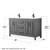 Wyndham WCV252560DGBWCUNSMED Daria 60 Inch Double Bathroom Vanity in Dark Gray, White Cultured Marble Countertop, Undermount Square Sinks, Matte Black Trim, Medicine Cabinets