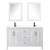 Wyndham WCV252560DWBWCUNSMED Daria 60 Inch Double Bathroom Vanity in White, White Cultured Marble Countertop, Undermount Square Sinks, Matte Black Trim, Medicine Cabinets