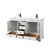 Wyndham WCS202060DWBWCUNSMXX Deborah 60 Inch Double Bathroom Vanity in White, White Cultured Marble Countertop, Undermount Square Sinks, Matte Black Trim