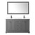 Wyndham WCV232360DGBWCUNSM58 Avery 60 Inch Double Bathroom Vanity in Dark Gray, White Cultured Marble Countertop, Undermount Square Sinks, Matte Black Trim, 58 Inch Mirror