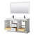 Wyndham WCV232360DWBWCUNSM58 Avery 60 Inch Double Bathroom Vanity in White, White Cultured Marble Countertop, Undermount Square Sinks, Matte Black Trim, 58 Inch Mirror