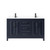 Wyndham WCV252560DBBWCUNSMXX Daria 60 Inch Double Bathroom Vanity in Dark Blue, White Cultured Marble Countertop, Undermount Square Sinks, Matte Black Trim