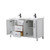 Wyndham WCV252560DWBWCUNSMXX Daria 60 Inch Double Bathroom Vanity in White, White Cultured Marble Countertop, Undermount Square Sinks, Matte Black Trim