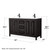 Wyndham WCV252560DEBWCUNSM24 Daria 60 Inch Double Bathroom Vanity in Dark Espresso, White Cultured Marble Countertop, Undermount Square Sinks, Matte Black Trim, 24 Inch Mirrors