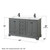 Wyndham WCS202060DGBWCUNSM58 Deborah 60 Inch Double Bathroom Vanity in Dark Gray, White Cultured Marble Countertop, Undermount Square Sinks, Matte Black Trim, 58 Inch Mirror