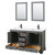 Wyndham WCS202060DGBWCUNSM24 Deborah 60 Inch Double Bathroom Vanity in Dark Gray, White Cultured Marble Countertop, Undermount Square Sinks, Matte Black Trim, 24 Inch Mirrors