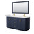 Wyndham WCF292966DBLWCUNSM58 Miranda 66 Inch Double Bathroom Vanity in Dark Blue, White Cultured Marble Countertop, Undermount Square Sinks, Brushed Gold Trim, 58 Inch Mirror