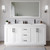 Wyndham WCF292966DWBWCUNSM58 Miranda 66 Inch Double Bathroom Vanity in White, White Cultured Marble Countertop, Undermount Square Sinks, Matte Black Trim, 58 Inch Mirror