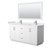 Wyndham WCF292966DWHWCUNSM58 Miranda 66 Inch Double Bathroom Vanity in White, White Cultured Marble Countertop, Undermount Square Sinks, Brushed Nickel Trim, 58 Inch Mirror