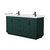 Wyndham WCF292966DGKWCUNSMXX Miranda 66 Inch Double Bathroom Vanity in Green, White Cultured Marble Countertop, Undermount Square Sinks, Matte Black Trim