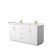 Wyndham WCF292966DWGWCUNSMXX Miranda 66 Inch Double Bathroom Vanity in White, White Cultured Marble Countertop, Undermount Square Sinks, Brushed Gold Trim