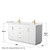 Wyndham WCF292966DWGWCUNSMXX Miranda 66 Inch Double Bathroom Vanity in White, White Cultured Marble Countertop, Undermount Square Sinks, Brushed Gold Trim