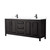 Wyndham WCV252580DEBWCUNSMXX Daria 80 Inch Double Bathroom Vanity in Dark Espresso, White Cultured Marble Countertop, Undermount Square Sinks, Matte Black Trim