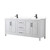 Wyndham WCV252580DWBWCUNSMXX Daria 80 Inch Double Bathroom Vanity in White, White Cultured Marble Countertop, Undermount Square Sinks, Matte Black Trim