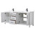 Wyndham WCV252580DWBWCUNSMXX Daria 80 Inch Double Bathroom Vanity in White, White Cultured Marble Countertop, Undermount Square Sinks, Matte Black Trim