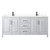Wyndham WCV252580DWBWCUNSMXX Daria 80 Inch Double Bathroom Vanity in White, White Cultured Marble Countertop, Undermount Square Sinks, Matte Black Trim