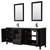 Wyndham WCV252580DEBWCUNSM24 Daria 80 Inch Double Bathroom Vanity in Dark Espresso, White Cultured Marble Countertop, Undermount Square Sinks, Matte Black Trim, 24 Inch Mirrors