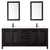 Wyndham WCV252580DEBWCUNSM24 Daria 80 Inch Double Bathroom Vanity in Dark Espresso, White Cultured Marble Countertop, Undermount Square Sinks, Matte Black Trim, 24 Inch Mirrors