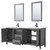 Wyndham WCV252580DGBWCUNSM24 Daria 80 Inch Double Bathroom Vanity in Dark Gray, White Cultured Marble Countertop, Undermount Square Sinks, Matte Black Trim, 24 Inch Mirrors