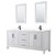 Wyndham WCV252580DWBWCUNSM24 Daria 80 Inch Double Bathroom Vanity in White, White Cultured Marble Countertop, Undermount Square Sinks, Matte Black Trim, 24 Inch Mirrors
