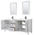 Wyndham WCV252580DWBWCUNSM24 Daria 80 Inch Double Bathroom Vanity in White, White Cultured Marble Countertop, Undermount Square Sinks, Matte Black Trim, 24 Inch Mirrors