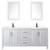 Wyndham WCV252580DWBWCUNSM24 Daria 80 Inch Double Bathroom Vanity in White, White Cultured Marble Countertop, Undermount Square Sinks, Matte Black Trim, 24 Inch Mirrors
