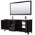 Wyndham WCV252580DEBWCUNSM70 Daria 80 Inch Double Bathroom Vanity in Dark Espresso, White Cultured Marble Countertop, Undermount Square Sinks, Matte Black Trim, 70 Inch Mirror