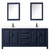 Wyndham WCV252580DBBWCUNSMED Daria 80 Inch Double Bathroom Vanity in Dark Blue, White Cultured Marble Countertop, Undermount Square Sinks, Matte Black Trim, Medicine Cabinets