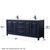 Wyndham WCV252580DBBWCUNSMED Daria 80 Inch Double Bathroom Vanity in Dark Blue, White Cultured Marble Countertop, Undermount Square Sinks, Matte Black Trim, Medicine Cabinets