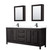 Wyndham WCV252580DEBWCUNSMED Daria 80 Inch Double Bathroom Vanity in Dark Espresso, White Cultured Marble Countertop, Undermount Square Sinks, Matte Black Trim, Medicine Cabinets