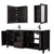 Wyndham WCV252580DEBWCUNSMED Daria 80 Inch Double Bathroom Vanity in Dark Espresso, White Cultured Marble Countertop, Undermount Square Sinks, Matte Black Trim, Medicine Cabinets