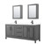 Wyndham WCV252580DGBWCUNSMED Daria 80 Inch Double Bathroom Vanity in Dark Gray, White Cultured Marble Countertop, Undermount Square Sinks, Matte Black Trim, Medicine Cabinets