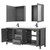 Wyndham WCV252580DGBWCUNSMED Daria 80 Inch Double Bathroom Vanity in Dark Gray, White Cultured Marble Countertop, Undermount Square Sinks, Matte Black Trim, Medicine Cabinets