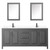 Wyndham WCV252580DGBWCUNSMED Daria 80 Inch Double Bathroom Vanity in Dark Gray, White Cultured Marble Countertop, Undermount Square Sinks, Matte Black Trim, Medicine Cabinets
