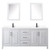 Wyndham WCV252580DWBWCUNSMED Daria 80 Inch Double Bathroom Vanity in White, White Cultured Marble Countertop, Undermount Square Sinks, Matte Black Trim, Medicine Cabinets