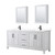 Wyndham WCV252580DWBWCUNSMED Daria 80 Inch Double Bathroom Vanity in White, White Cultured Marble Countertop, Undermount Square Sinks, Matte Black Trim, Medicine Cabinets