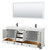 Wyndham WCS202080DWBWCUNSM70 Deborah 80 Inch Double Bathroom Vanity in White, White Cultured Marble Countertop, Undermount Square Sinks, Matte Black Trim, 70 Inch Mirror