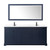 Wyndham WCV232380DBBWCUNSM70 Avery 80 Inch Double Bathroom Vanity in Dark Blue, White Cultured Marble Countertop, Undermount Square Sinks, Matte Black Trim, 70 Inch Mirror
