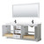 Wyndham WCV232380DWBWCUNSM70 Avery 80 Inch Double Bathroom Vanity in White, White Cultured Marble Countertop, Undermount Square Sinks, Matte Black Trim, 70 Inch Mirror