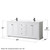 Wyndham WCV232380DWBWCUNSM70 Avery 80 Inch Double Bathroom Vanity in White, White Cultured Marble Countertop, Undermount Square Sinks, Matte Black Trim, 70 Inch Mirror