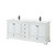 Wyndham WCS202080DWBWCUNSMXX Deborah 80 Inch Double Bathroom Vanity in White, White Cultured Marble Countertop, Undermount Square Sinks, Matte Black Trims