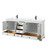 Wyndham WCS202080DWBWCUNSMXX Deborah 80 Inch Double Bathroom Vanity in White, White Cultured Marble Countertop, Undermount Square Sinks, Matte Black Trims
