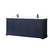 Wyndham WCV232380DBBWCUNSMXX Avery 80 Inch Double Bathroom Vanity in Dark Blue, White Cultured Marble Countertop, Undermount Square Sinks, Matte Black Trim